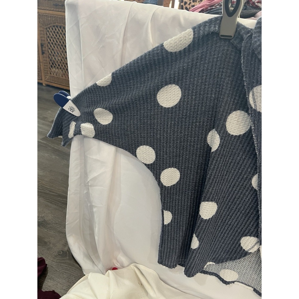 Lularoe Turtle Neck Sweater Size Medium Blue And White 53 - Picture 3 of 7